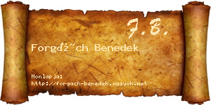 Forgách Benedek névjegykártya