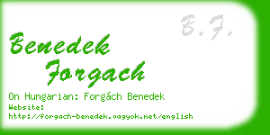 benedek forgach business card