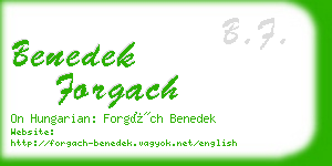 benedek forgach business card